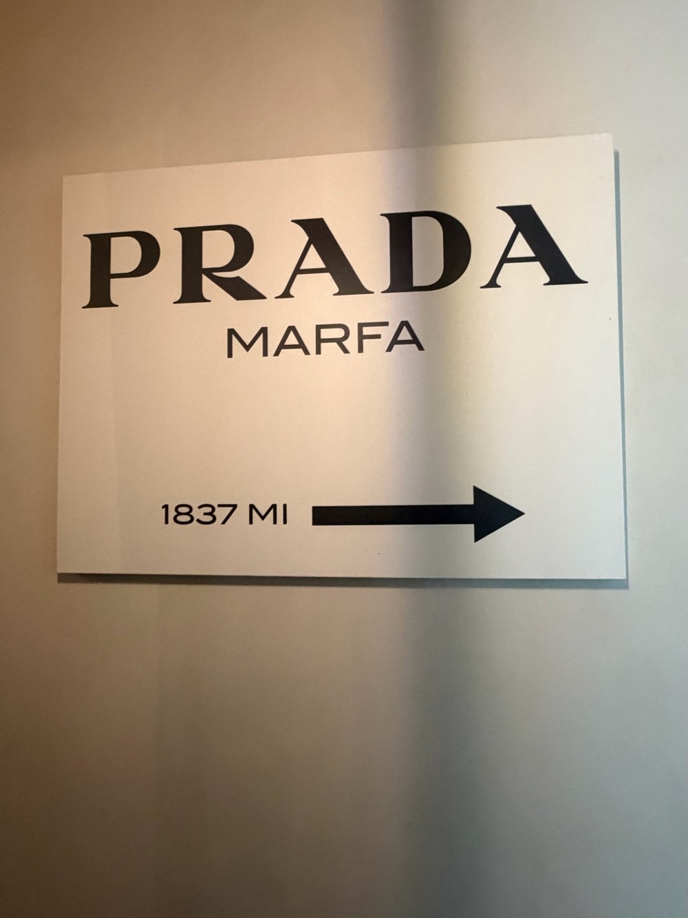 Prada Black and White Marfa Arrow Wall Art